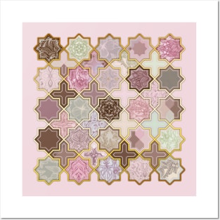 Neapolitan Geometric Tile Pattern Posters and Art